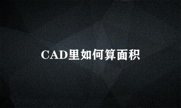 CAD里如何算面积