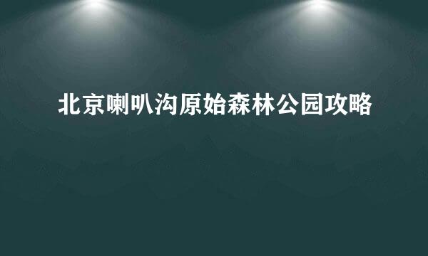 北京喇叭沟原始森林公园攻略