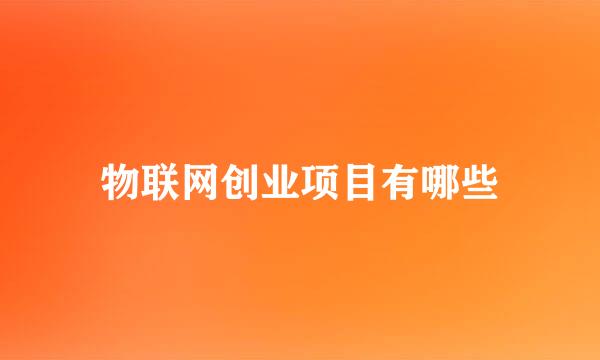 物联网创业项目有哪些