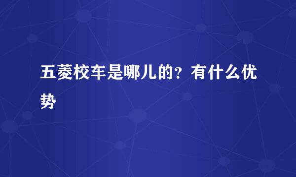 五菱校车是哪儿的？有什么优势