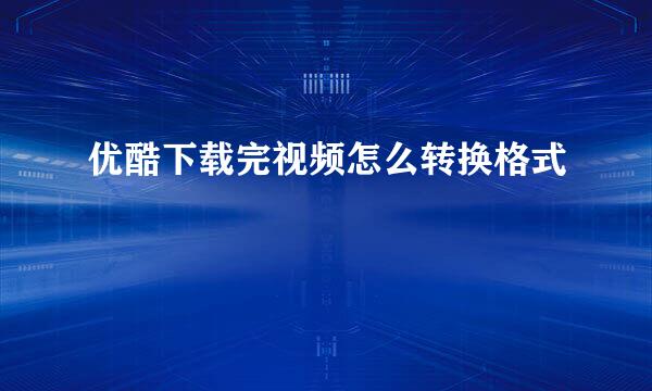 优酷下载完视频怎么转换格式