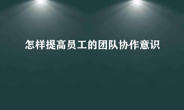 怎样提高员工的团队协作意识