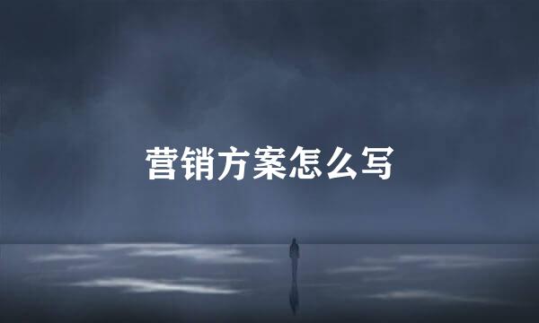 营销方案怎么写