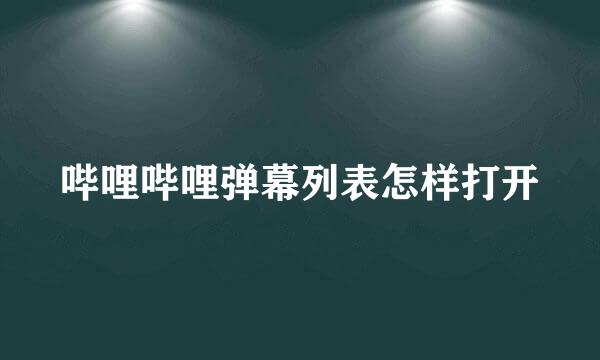 哔哩哔哩弹幕列表怎样打开