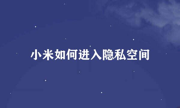 小米如何进入隐私空间