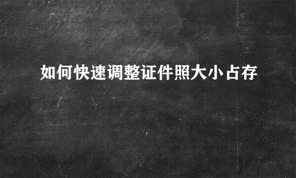 如何快速调整证件照大小占存