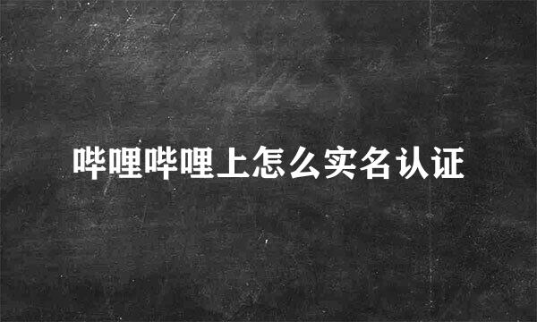 哔哩哔哩上怎么实名认证