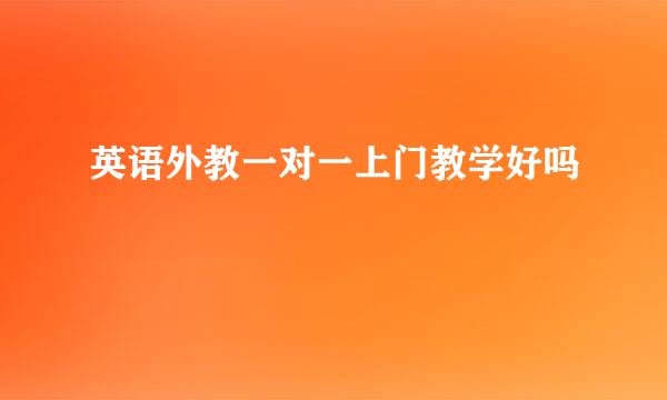英语外教一对一上门教学好吗