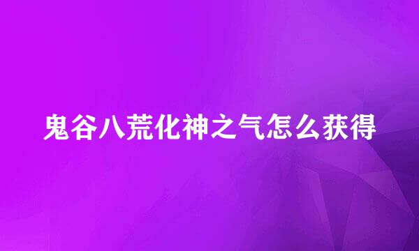 鬼谷八荒化神之气怎么获得