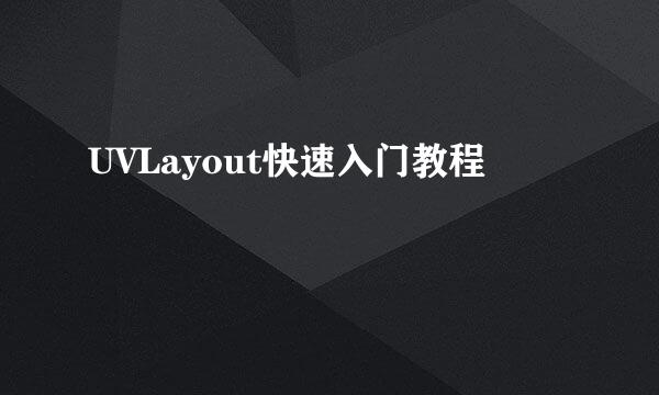 UVLayout快速入门教程