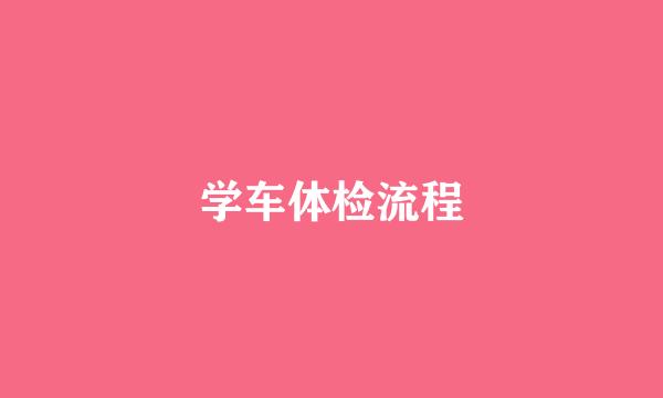学车体检流程