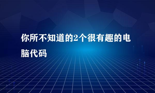 你所不知道的2个很有趣的电脑代码