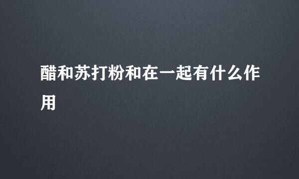 醋和苏打粉和在一起有什么作用