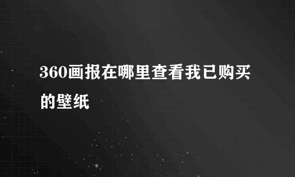 360画报在哪里查看我已购买的壁纸