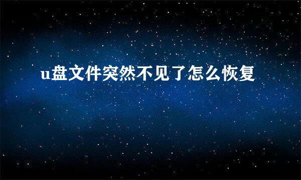 u盘文件突然不见了怎么恢复