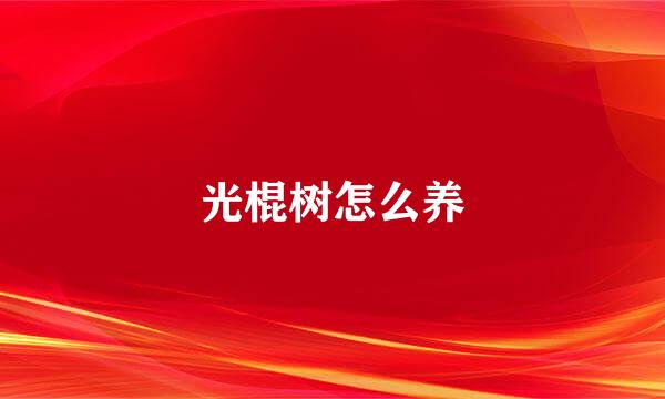 光棍树怎么养