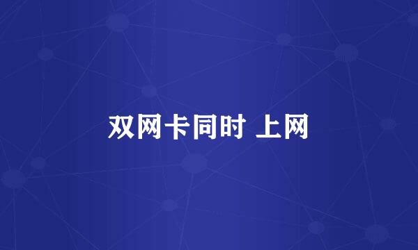 双网卡同时 上网