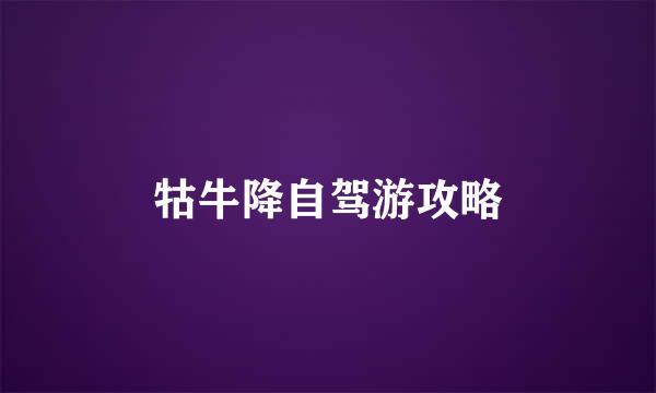 牯牛降自驾游攻略