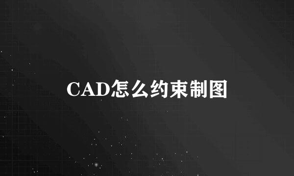 CAD怎么约束制图