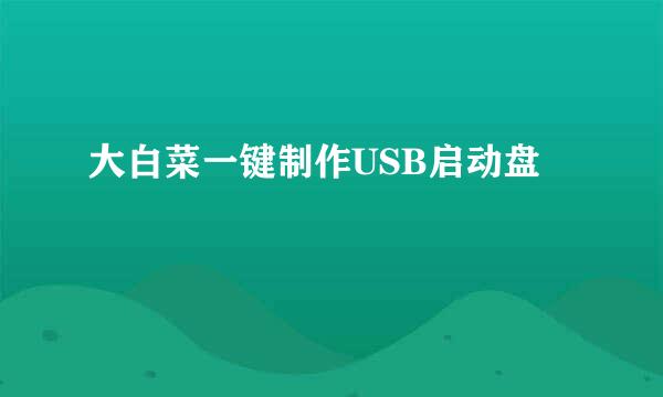 大白菜一键制作USB启动盘