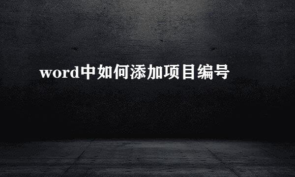 word中如何添加项目编号