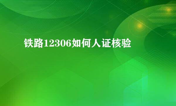 铁路12306如何人证核验