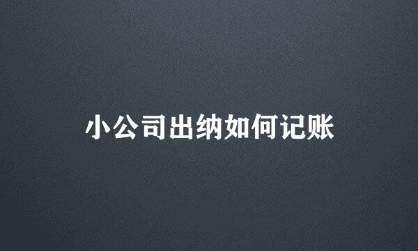 小公司出纳如何记账