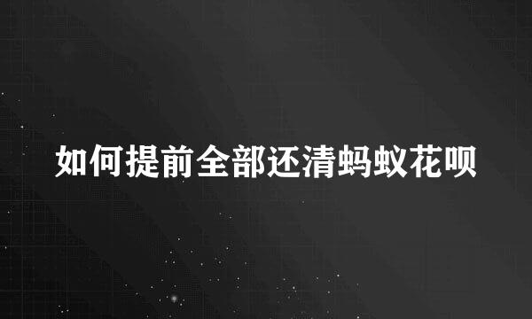 如何提前全部还清蚂蚁花呗