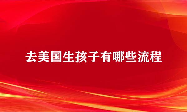 去美国生孩子有哪些流程