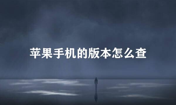 苹果手机的版本怎么查