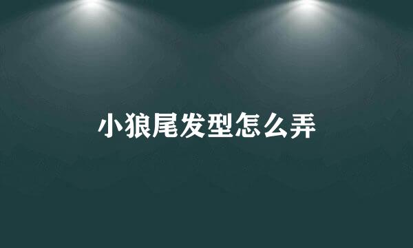 小狼尾发型怎么弄