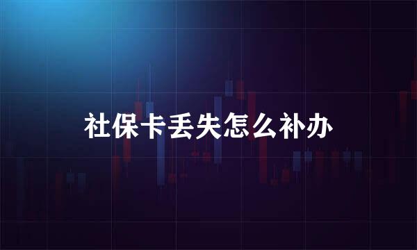 社保卡丢失怎么补办
