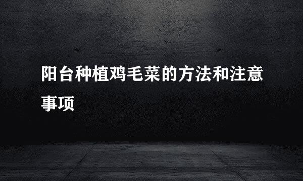 阳台种植鸡毛菜的方法和注意事项