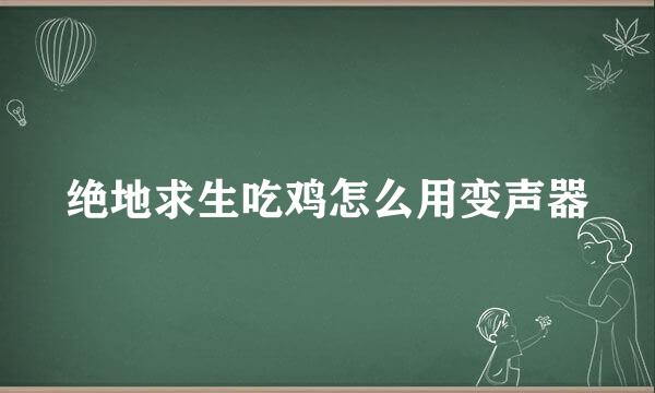 绝地求生吃鸡怎么用变声器