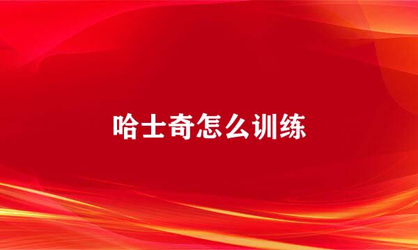 哈士奇怎么训练