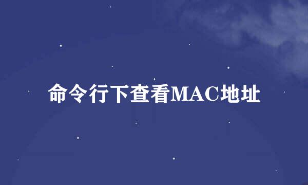 命令行下查看MAC地址