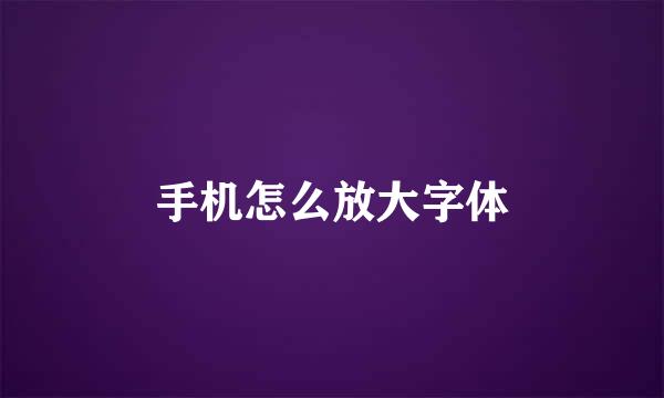 手机怎么放大字体