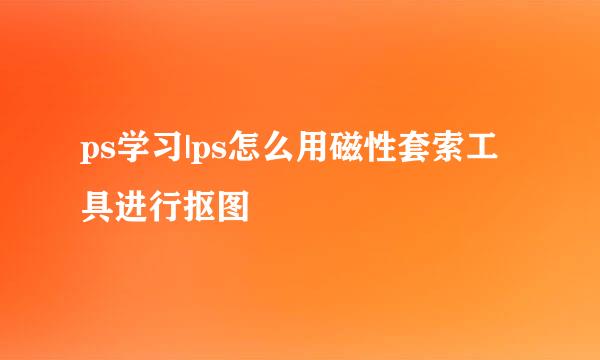 ps学习|ps怎么用磁性套索工具进行抠图