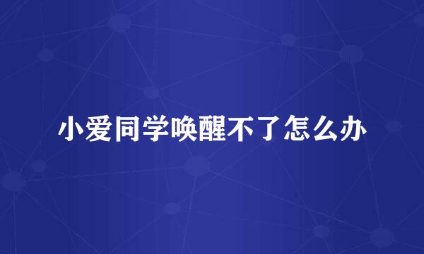 小爱同学唤醒不了怎么办