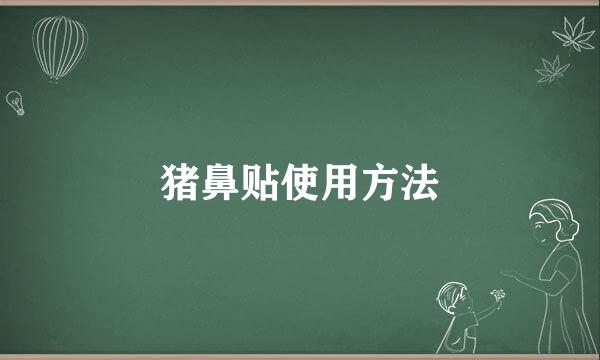 猪鼻贴使用方法