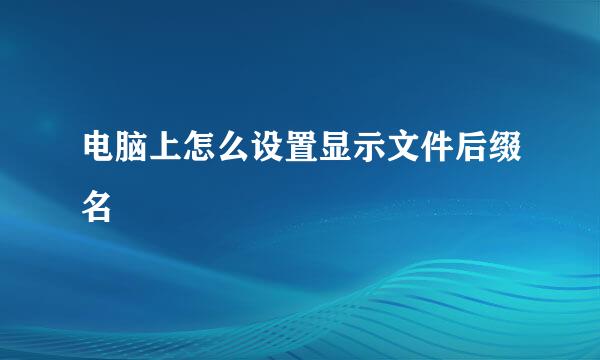 电脑上怎么设置显示文件后缀名