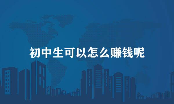 初中生可以怎么赚钱呢