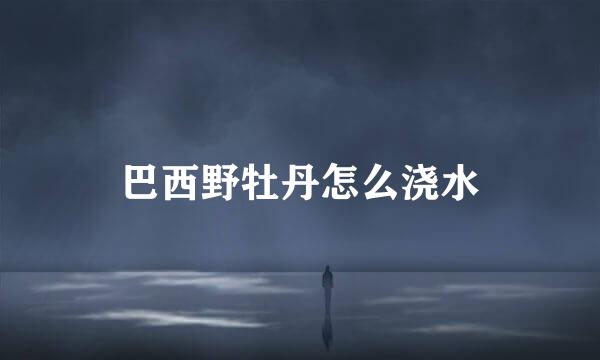巴西野牡丹怎么浇水