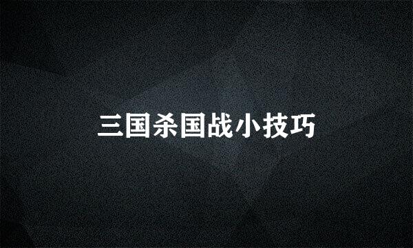 三国杀国战小技巧