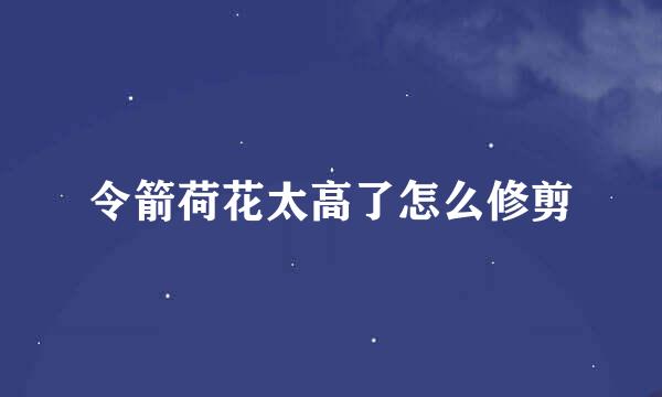 令箭荷花太高了怎么修剪