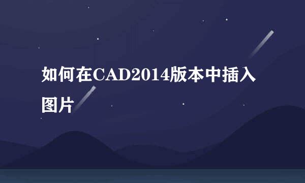 如何在CAD2014版本中插入图片