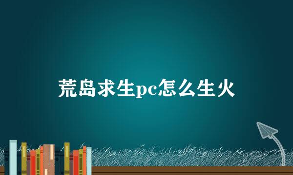 荒岛求生pc怎么生火