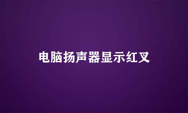 电脑扬声器显示红叉