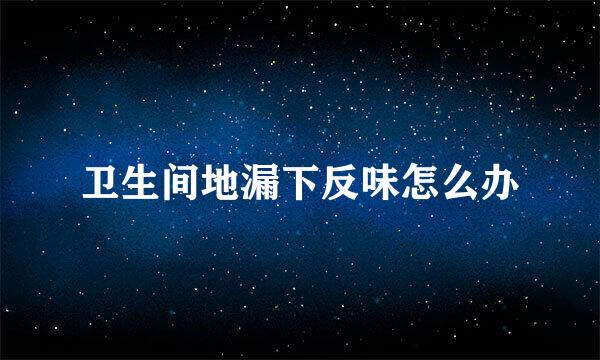 卫生间地漏下反味怎么办