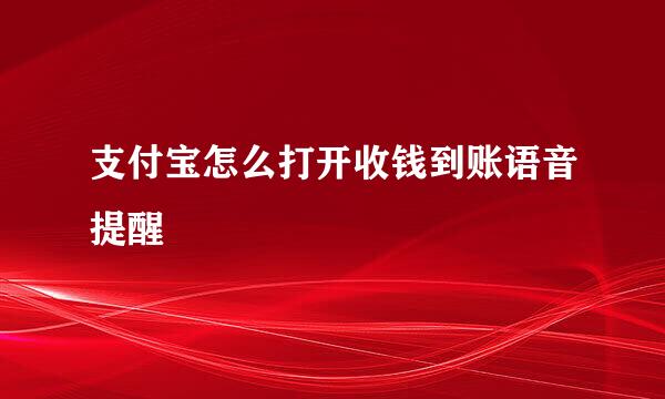 支付宝怎么打开收钱到账语音提醒